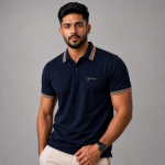 BEEU Elite Polo – Premium Fern Navy Blue Polo Shirt for Men