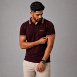 BEEU Elite Polo – Premium Maroon Polo Shirt for Men - Image 2