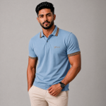 BEEU Elite Polo – Premium Fern Air Force Blue Polo Shirt for Men